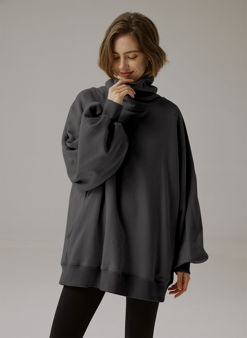 Felpa Oversize Collo Alto - Comfort Elegante 